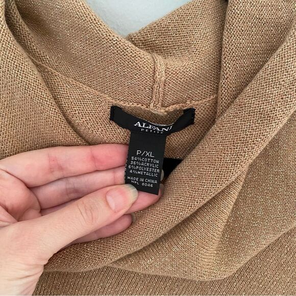 Alfani Petite Asymmetrical-Hem Cowl-Neck Sweater Sparkly Color Block size PXL - Picture 2 of 3